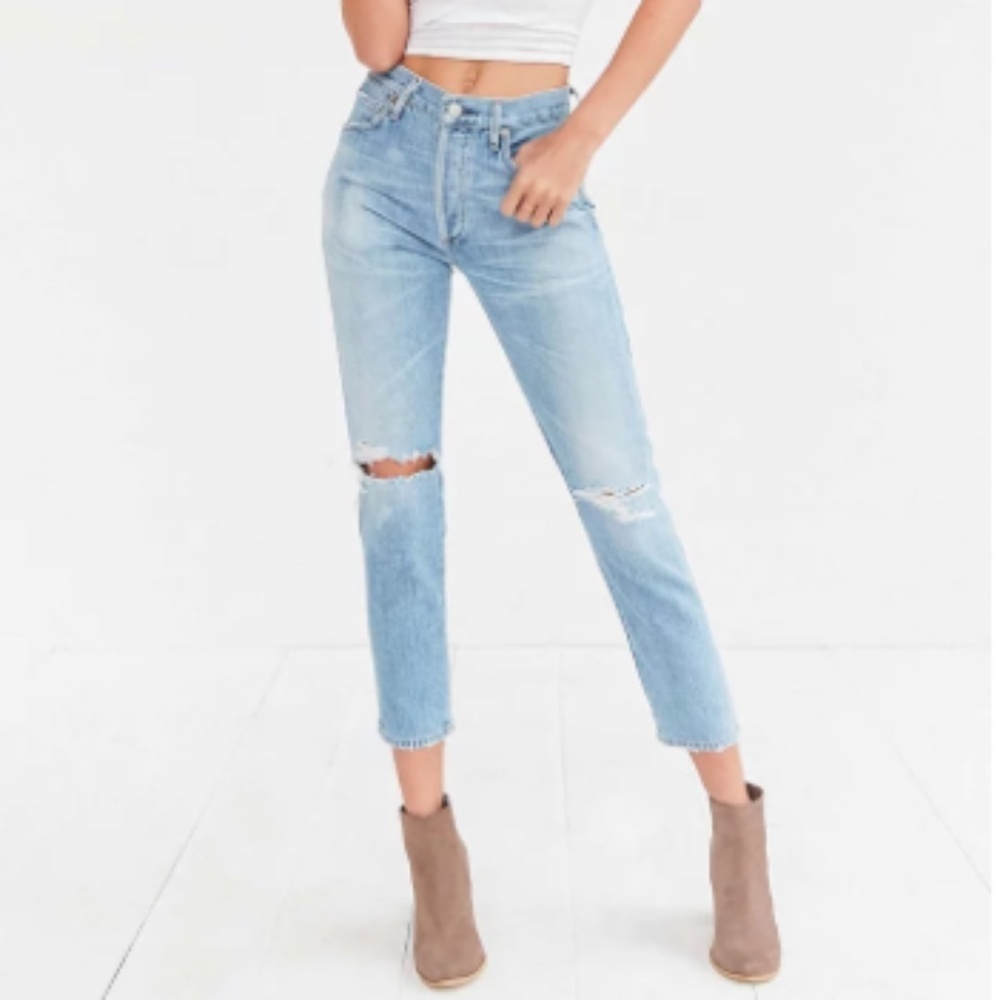 Citizens of Humanity Jeans Women 25x25.5 Blue Liya High Rise Classic Fit Cropped